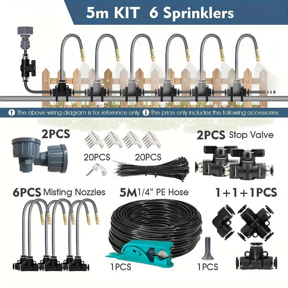 Garden Irrigation Kit with Hose and Sprinklers