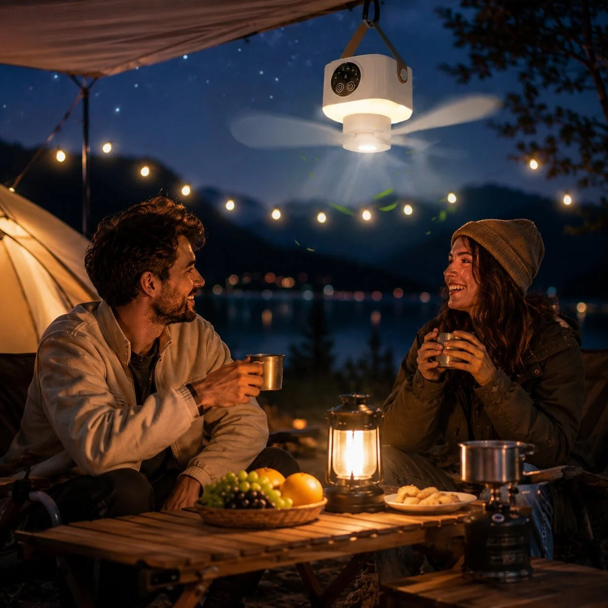 Camping Fan with LED Light