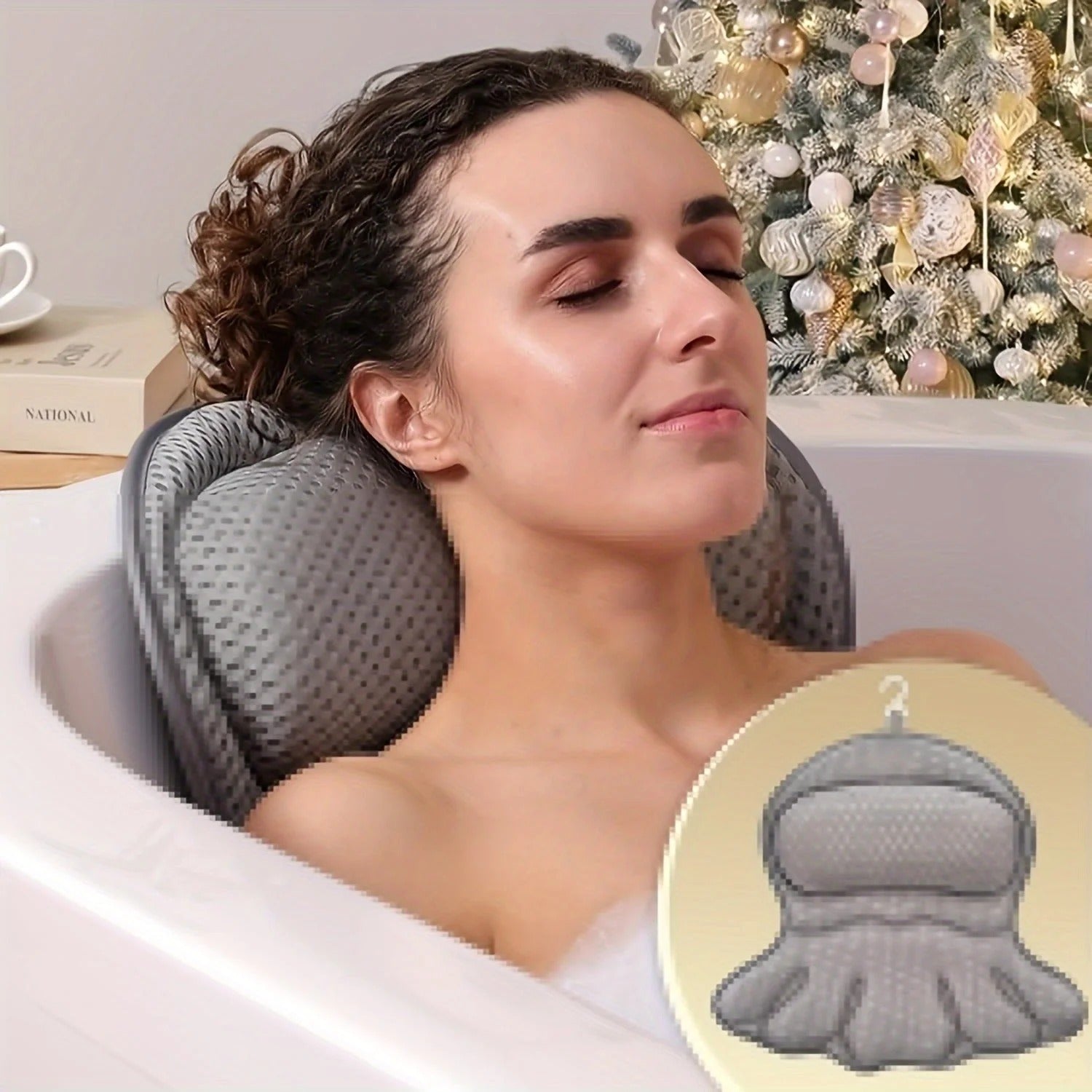 Bath Pillow with Neck Support