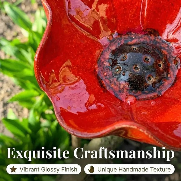 Flower-Shaped Bird Bath Garden Stake