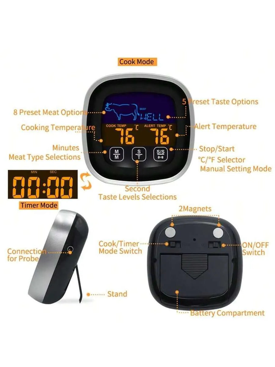 Digital Meat Thermometer with Touchscreen