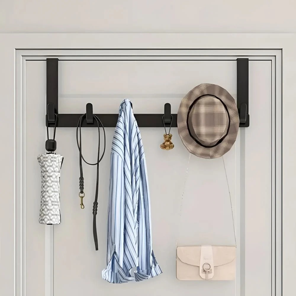 Over-the-Door Hook Rack with 5 Hooks
