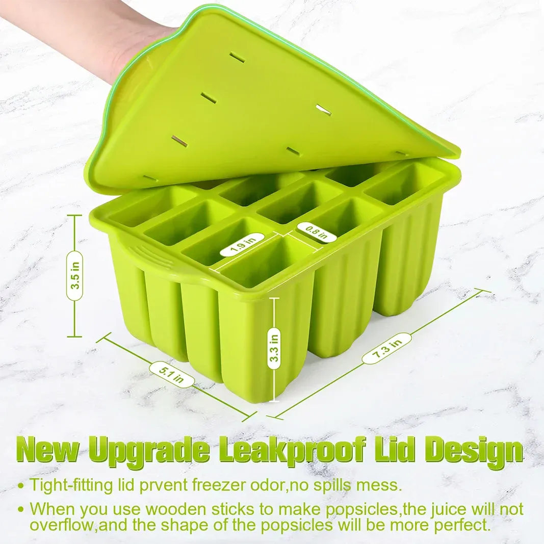 10-Cavity Silicone Popsicle Mould Set