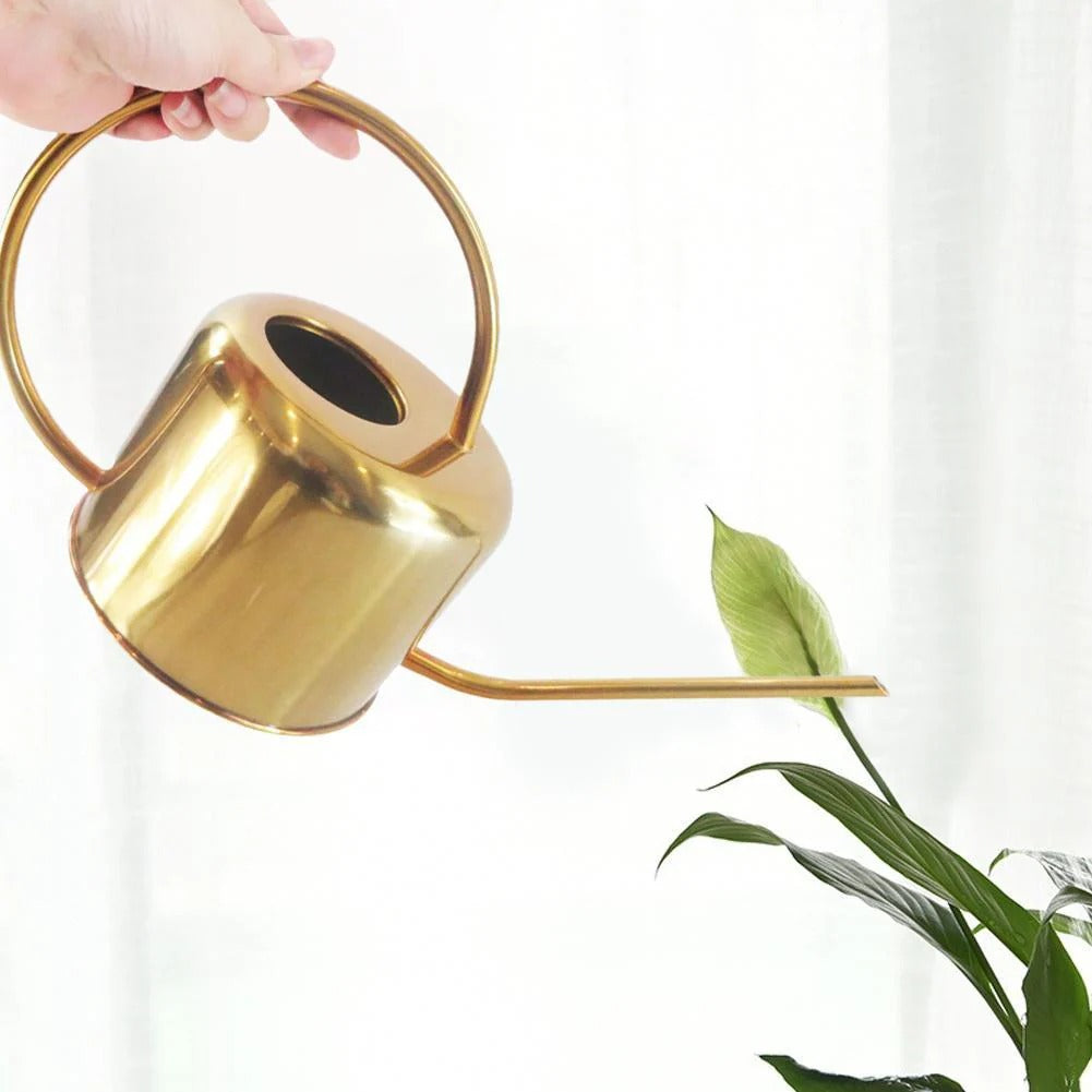 Oval Gold Stainless Steel Watering Can