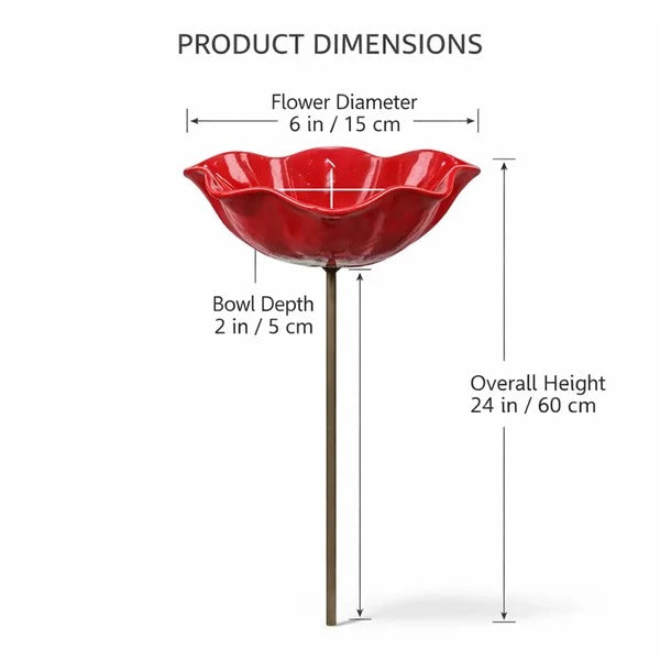 Flower-Shaped Bird Bath Garden Stake