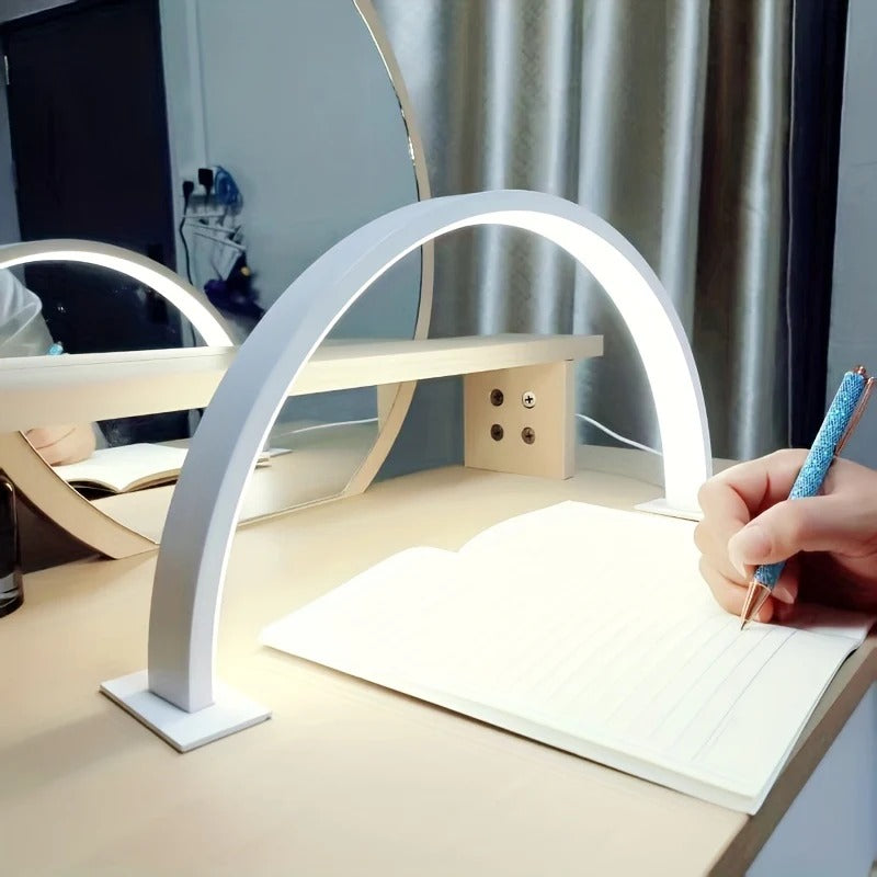 Crescent Moon LED Desk Lamp Adjustable USB Metal Light