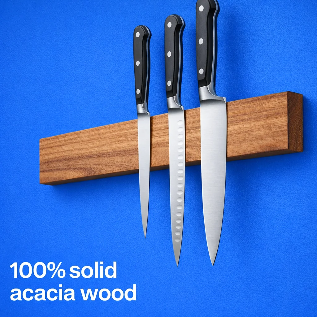 Wooden Magnetic Knife Strip