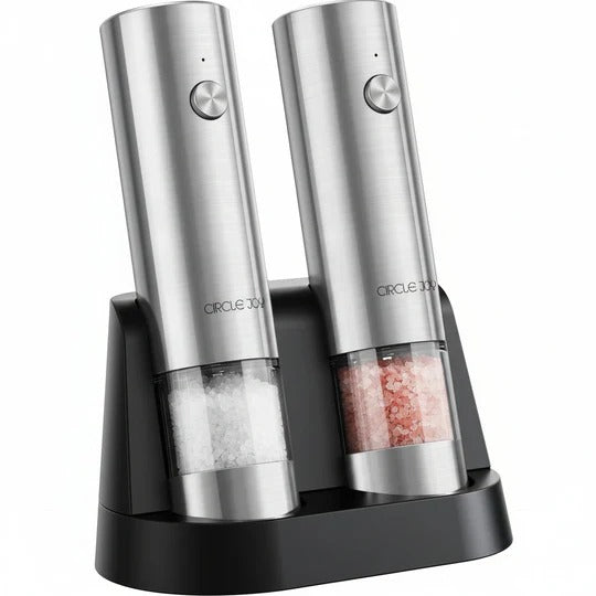 Electric Salt & Pepper Grinder Set with USB Charging Base