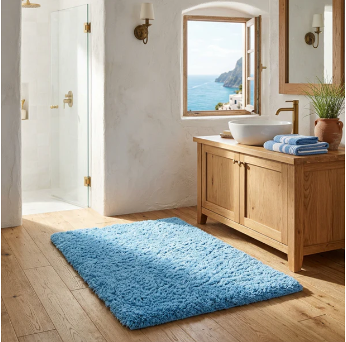 Ultra Soft Plush Microfiber Non Slip Shaggy Bath Rug for Bathroom