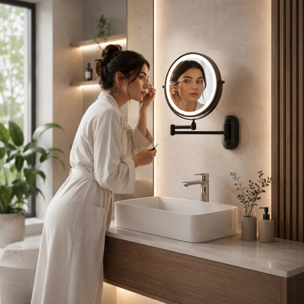 LED Wall Mirror with Magnification