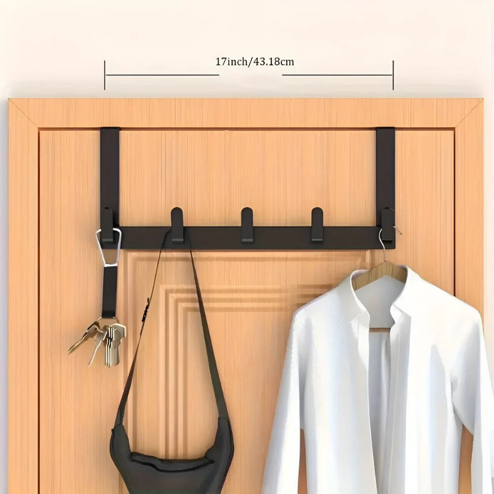 Over-the-Door Hook Rack with 5 Hooks