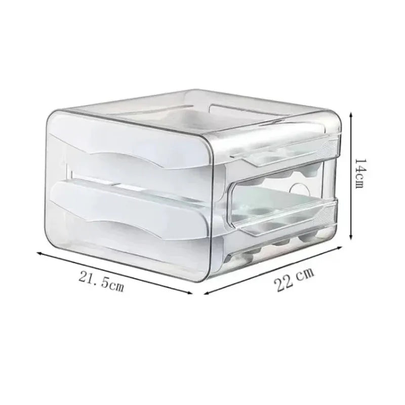 2-Tier Egg Storage Box with Pull-Out Drawers