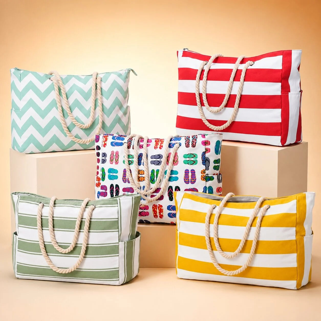 XXL Beach Bag with Zipper