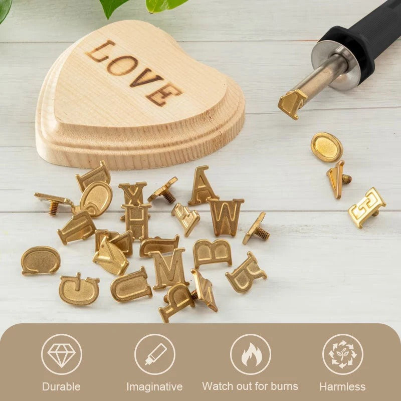 Wood Burning Stamp Set with Soldering Iron