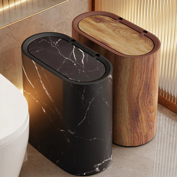 Marble Design Waste Bin with Lid