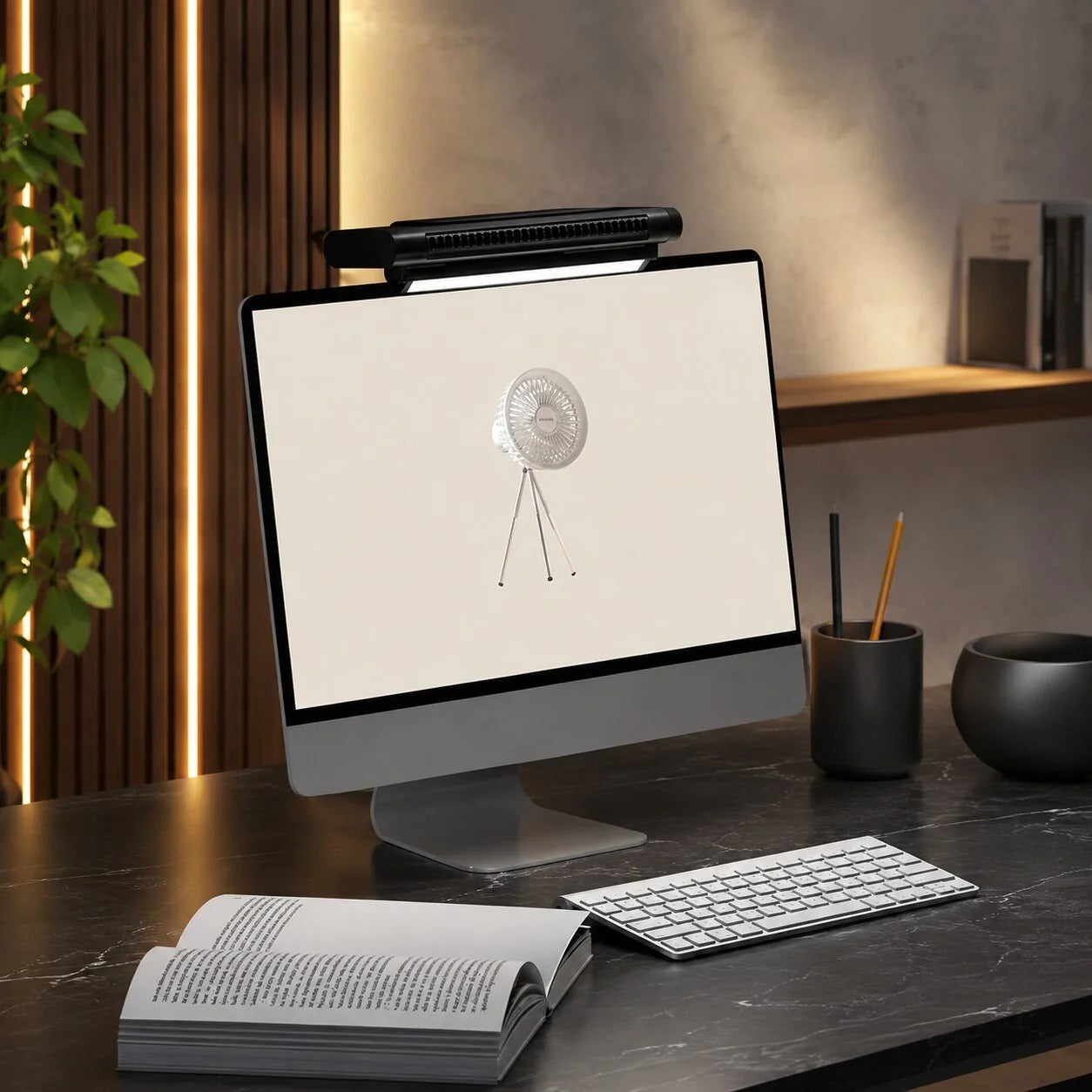 Bladeless USB Desk Fan with LED Light