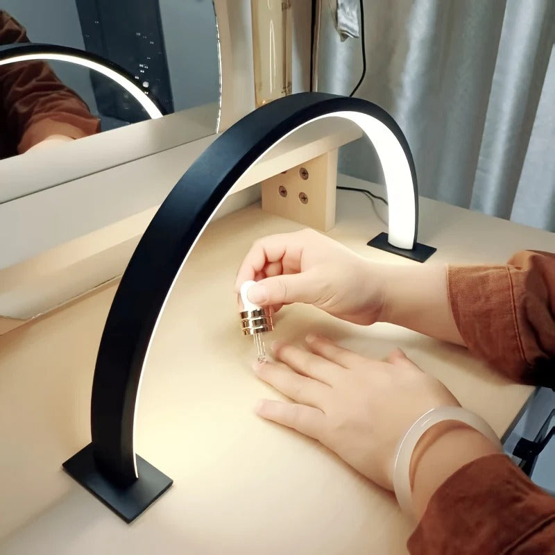 Crescent Moon LED Desk Lamp Adjustable USB Metal Light