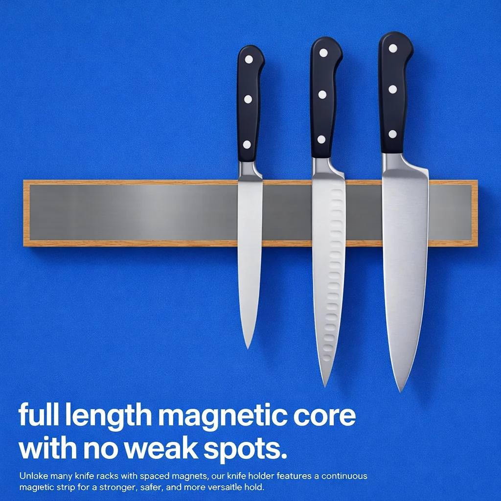 Wooden Magnetic Knife Strip