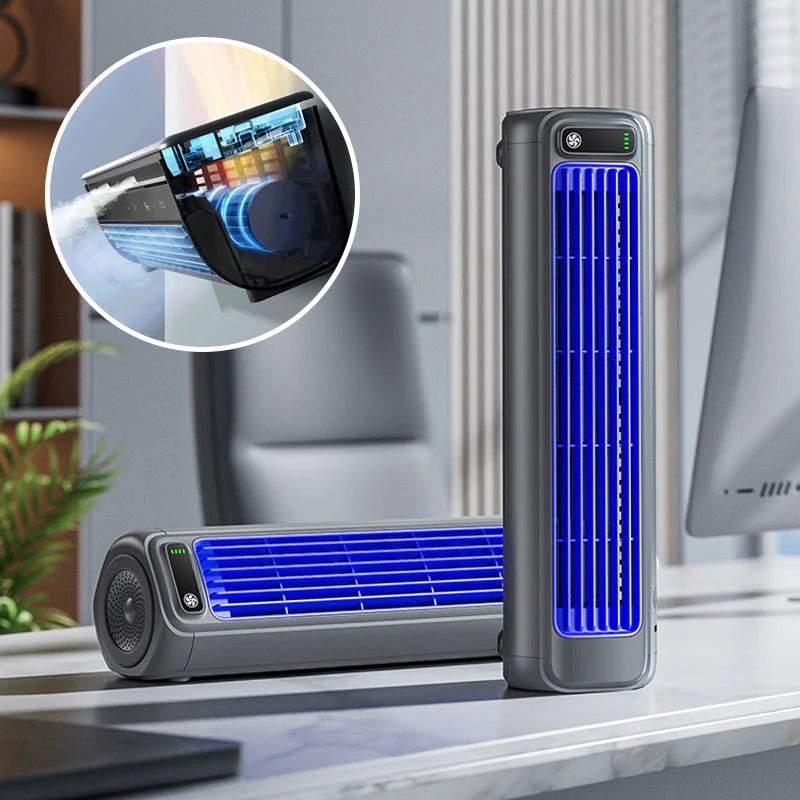 Portable Wireless Rechargeable Bladeless Air Cooler Fan for Home and Office