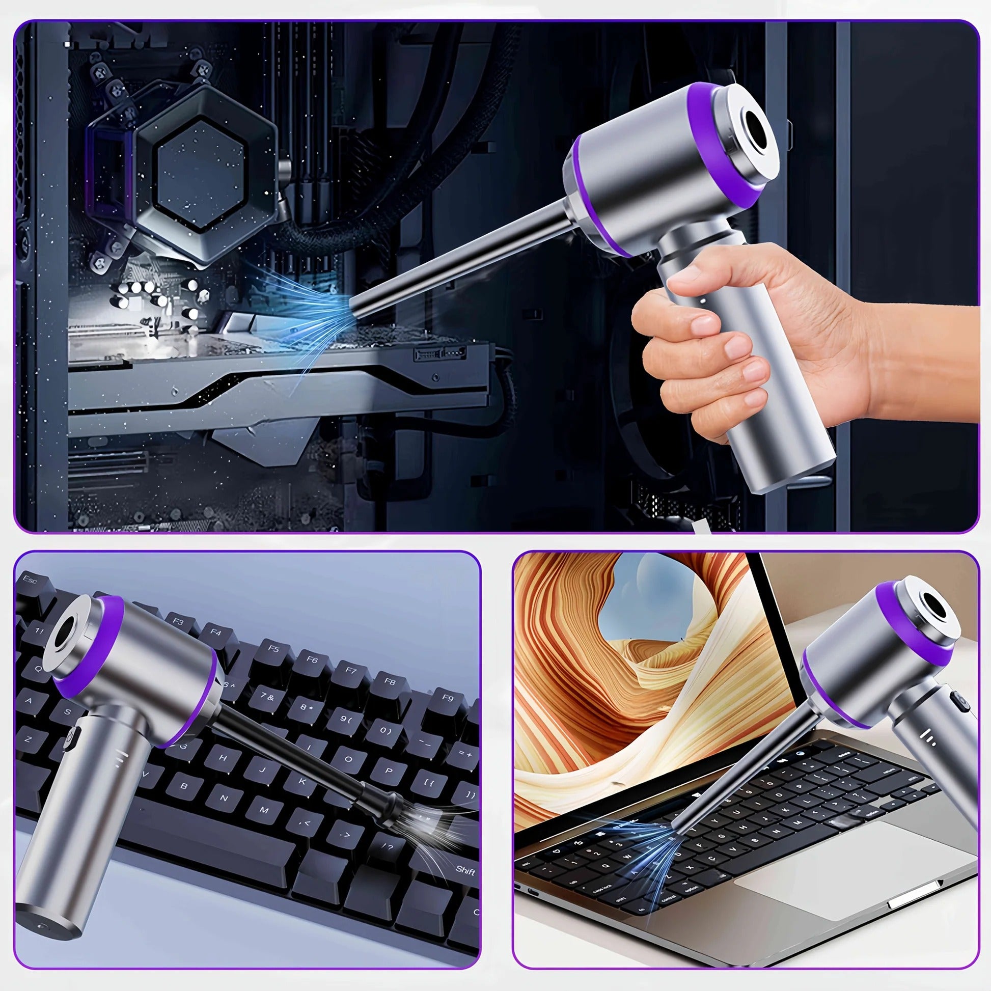 Cordless 4-in-1 Car Vacuum with Air Pump and Blower