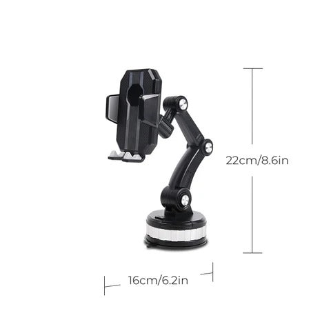 Car Phone Holder with Suction Cup and 360-Degree Rotation