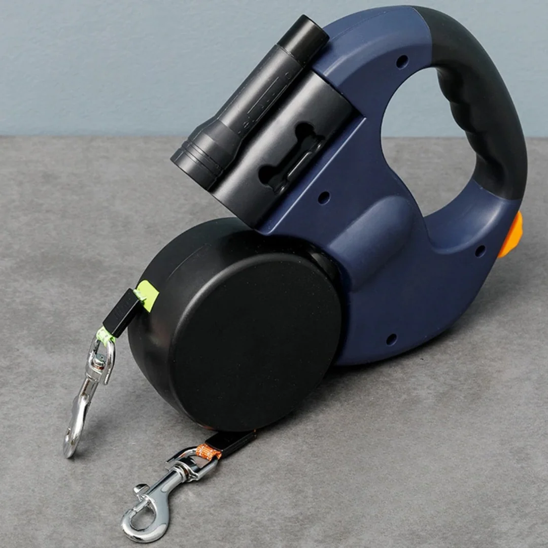 Double Dog Leash with LED Light