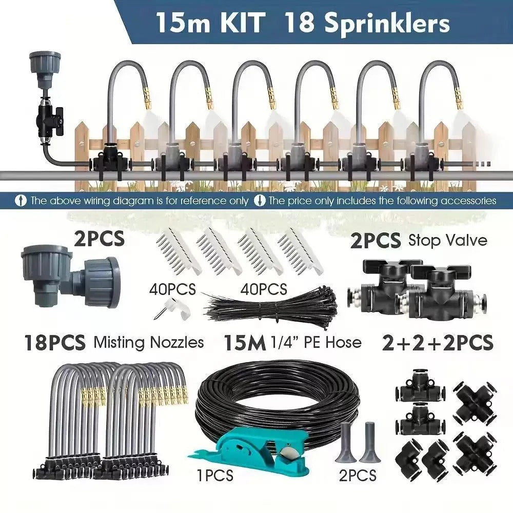 Garden Irrigation Kit with Hose and Sprinklers