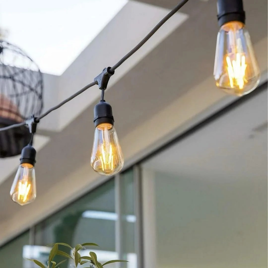 Outdoor Festoon String Lights (15 m, 15 Bulbs)