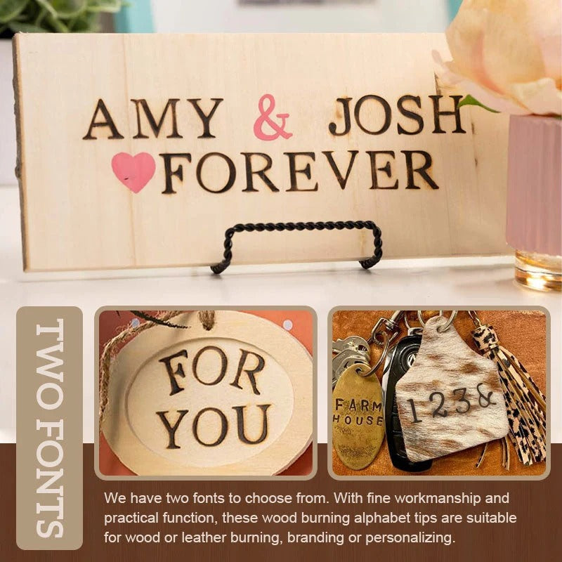 Wood Burning Stamp Set with Soldering Iron