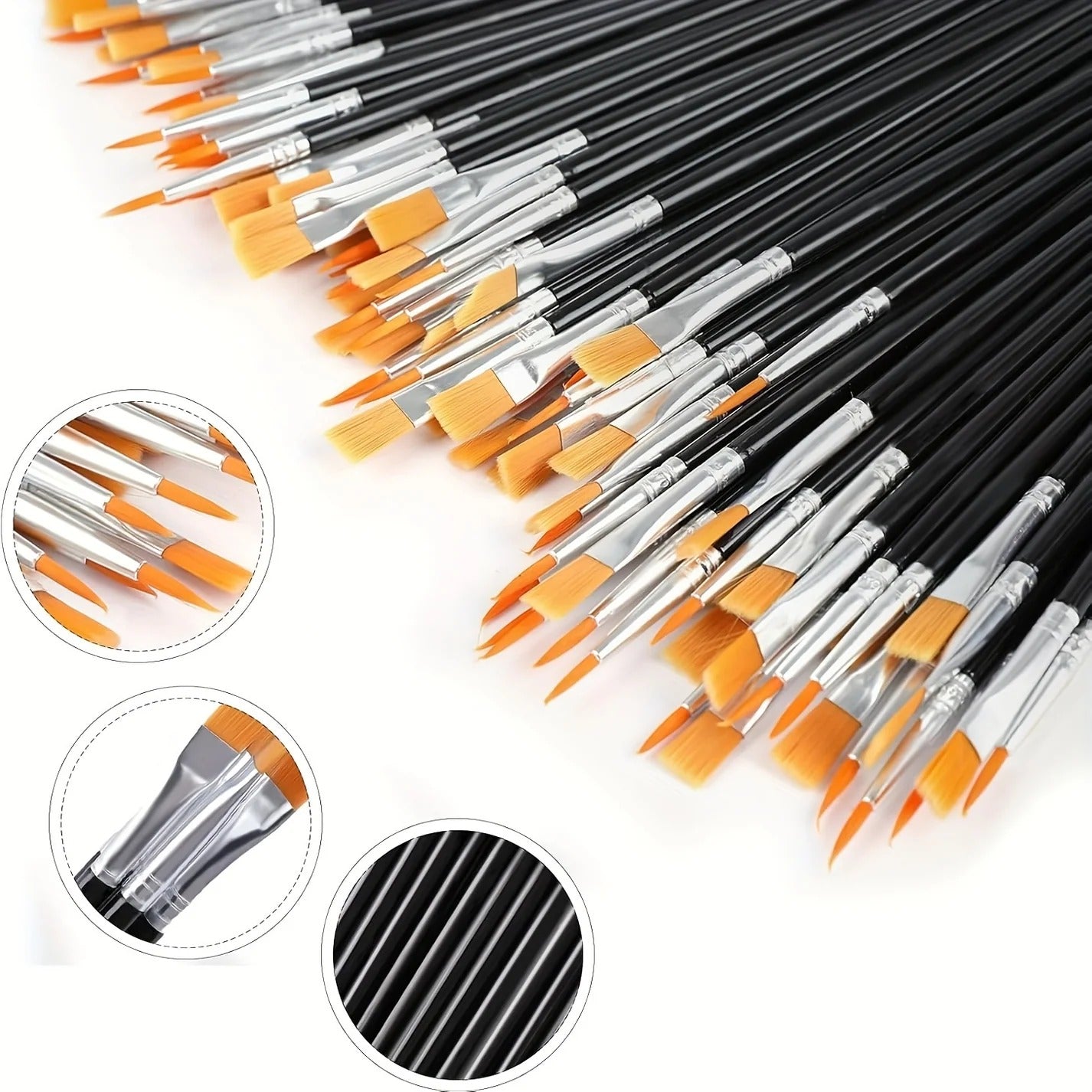 100-Piece Nylon Paintbrush Set