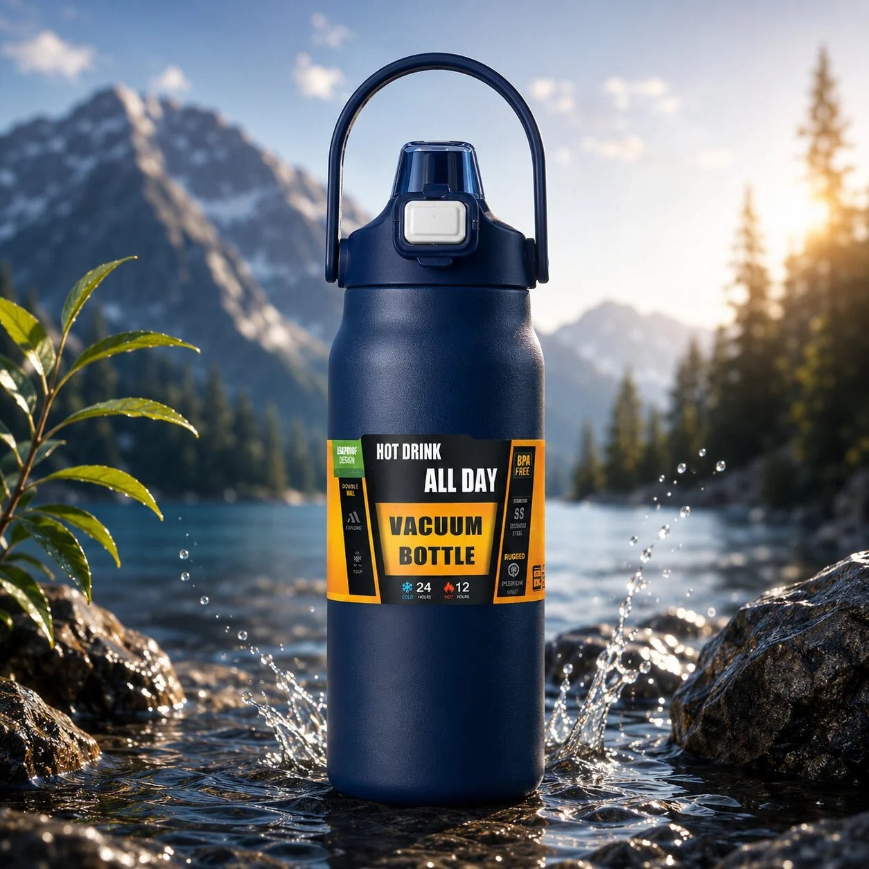 Insulated Stainless Steel Bottle with Straw