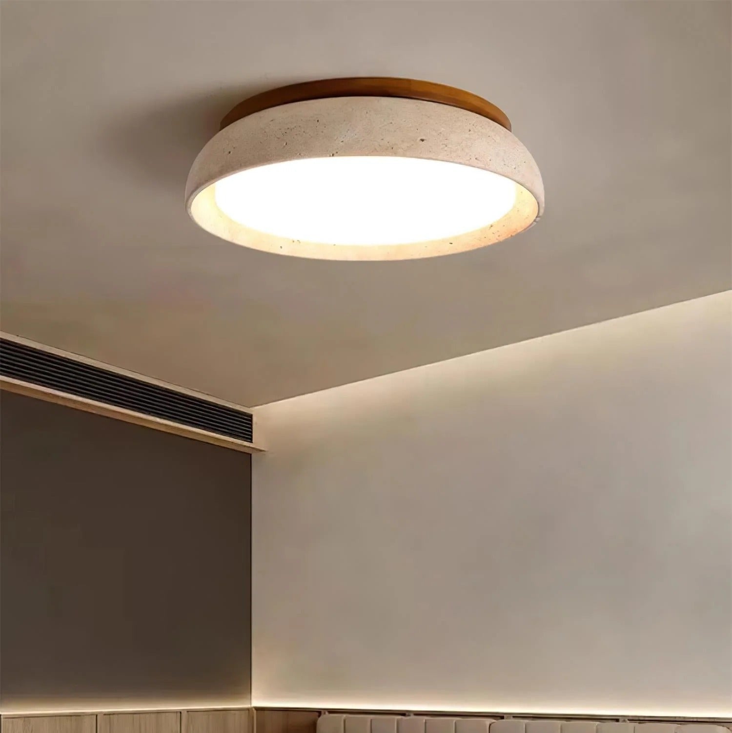 Travertine Stone Flush Mount Ceiling Light for Living Room