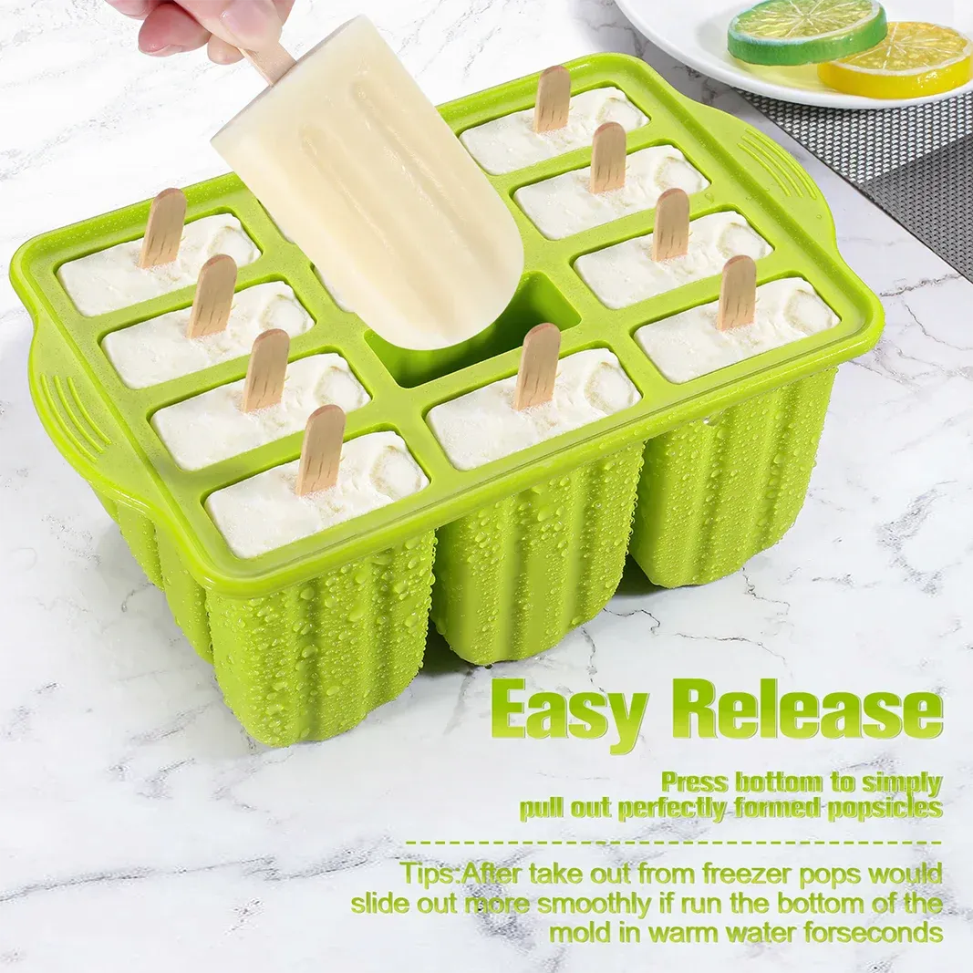10-Cavity Silicone Popsicle Mould Set