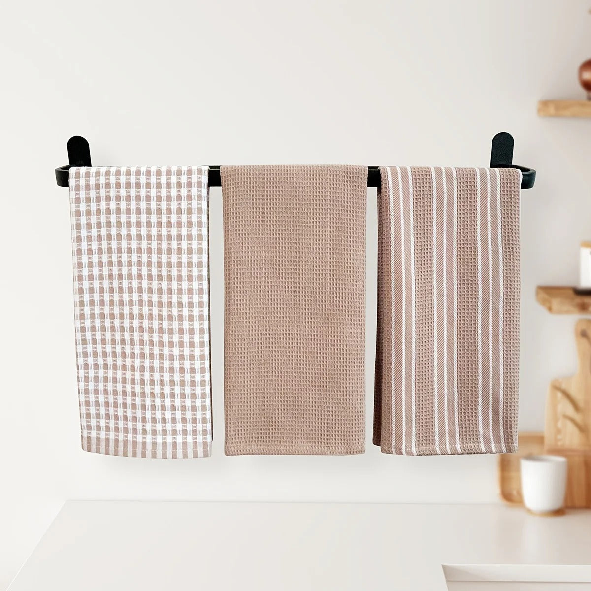 3-Piece Waffle Kitchen Towel Set