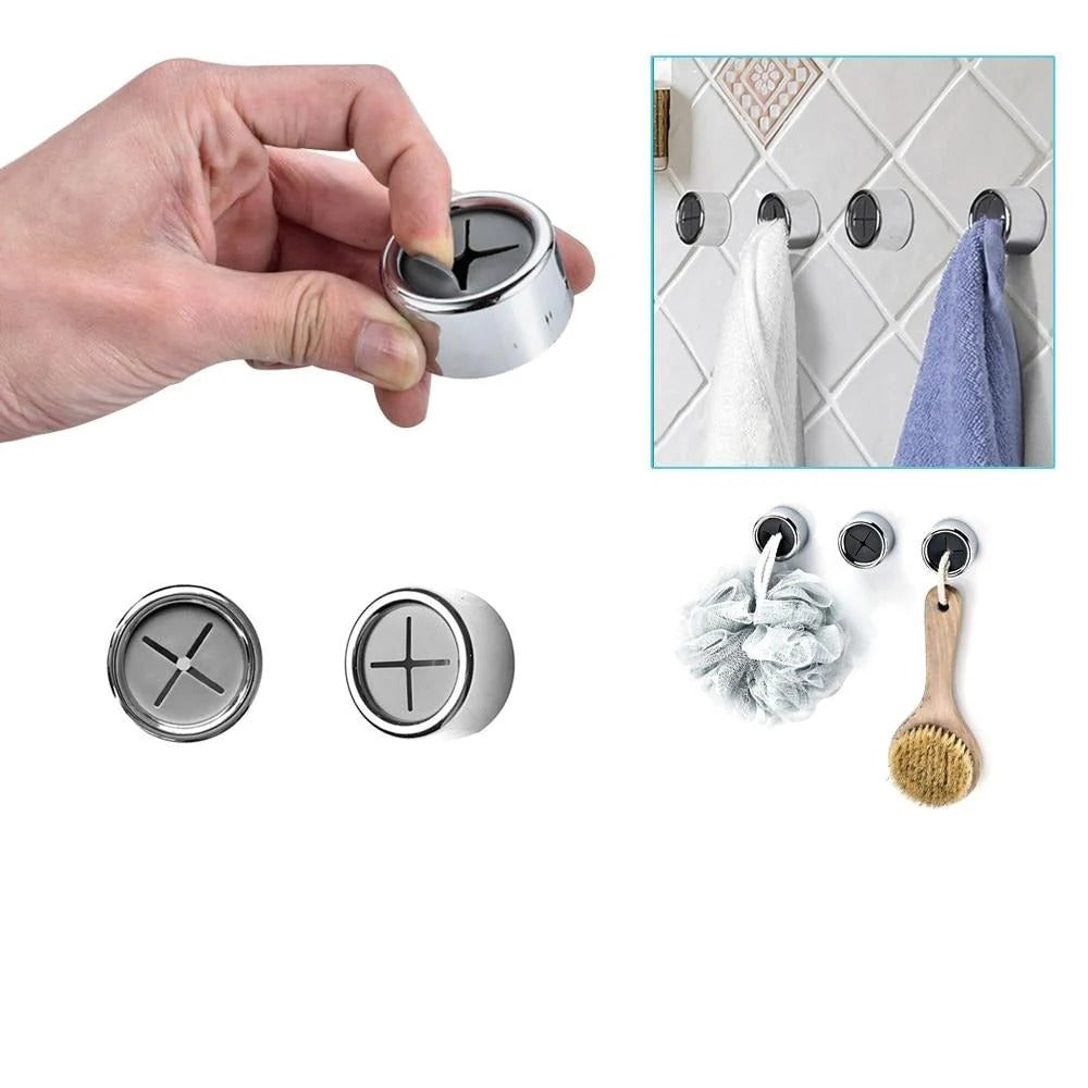 Self-Adhesive Push-In Towel Holders (Set of 3)