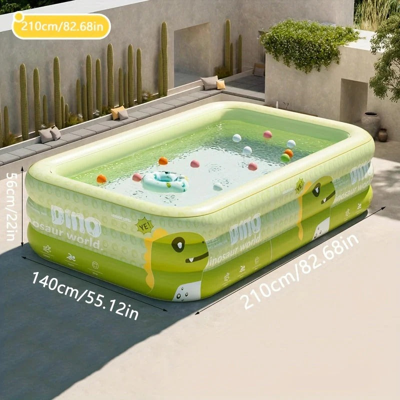 Inflatable Kids' Pool with Sun Canopy (Dino Design)