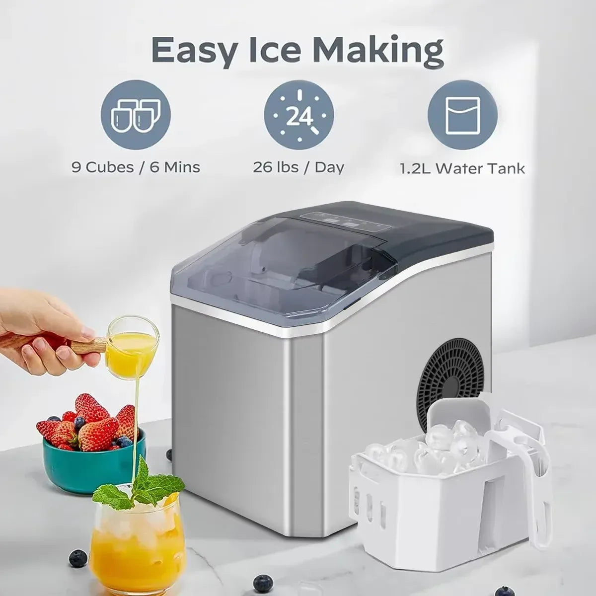 Automatic Stainless Steel Ice Maker (15kg/Day)