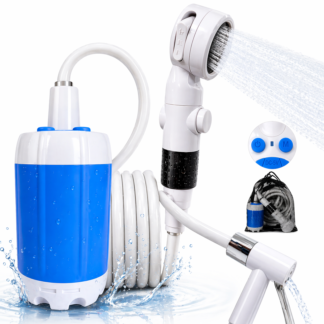 Portable Rechargeable Water Pump Camping Shower