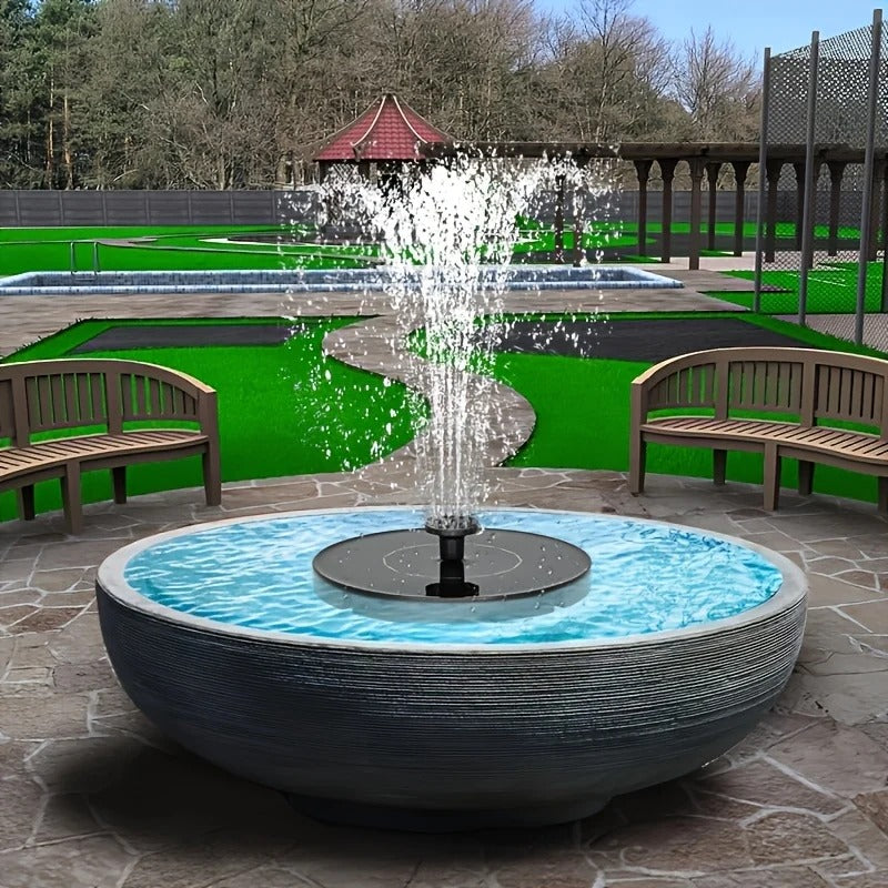 Solar-Powered Floating Fountain with 6 Spray Nozzles
