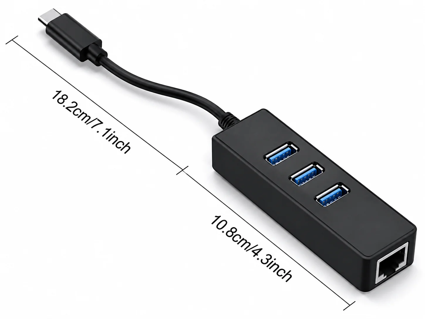 USB-C to Ethernet Adapter with USB Hub