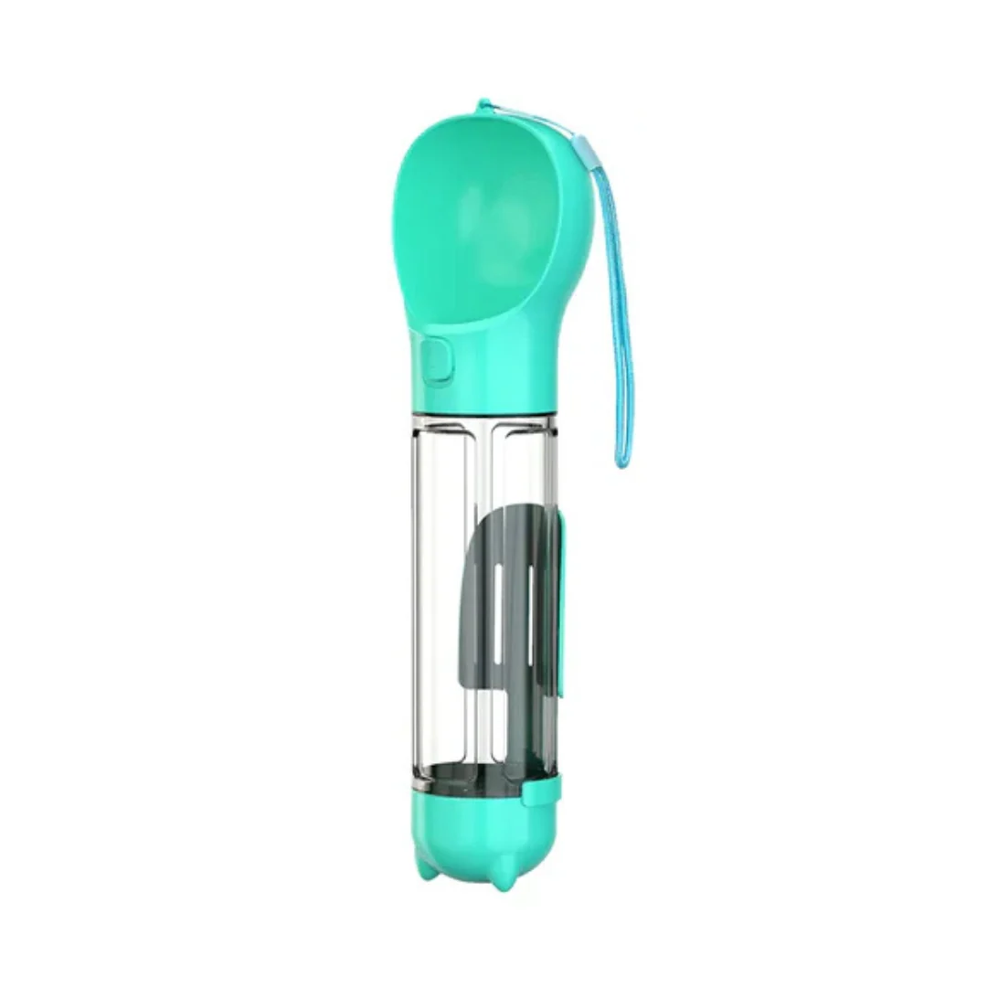 3-in-1 Dog Water Bottle with Food Storage and Waste Bag Dispenser