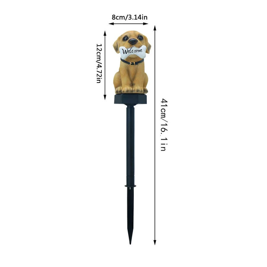 Puppy Solar Garden Lamp Yellow