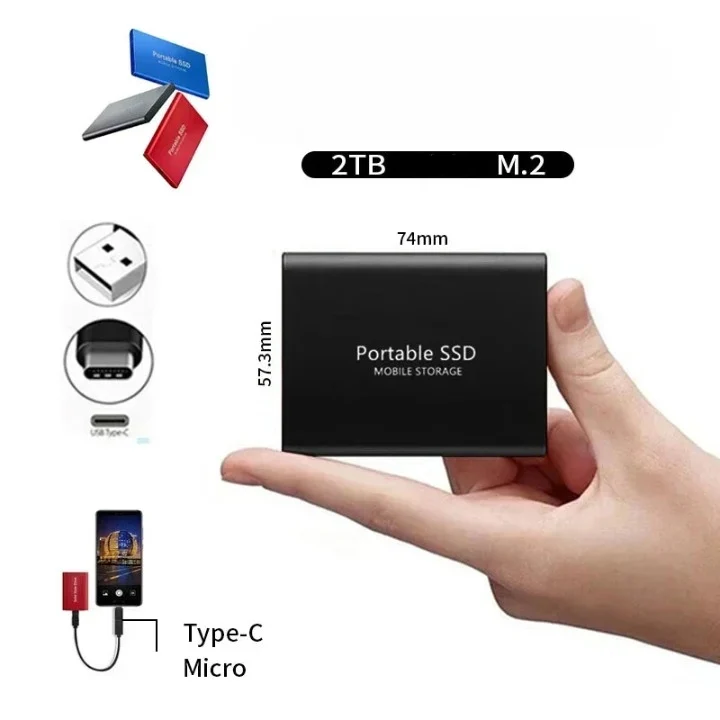 Portable External SSD 2 TB USB-C