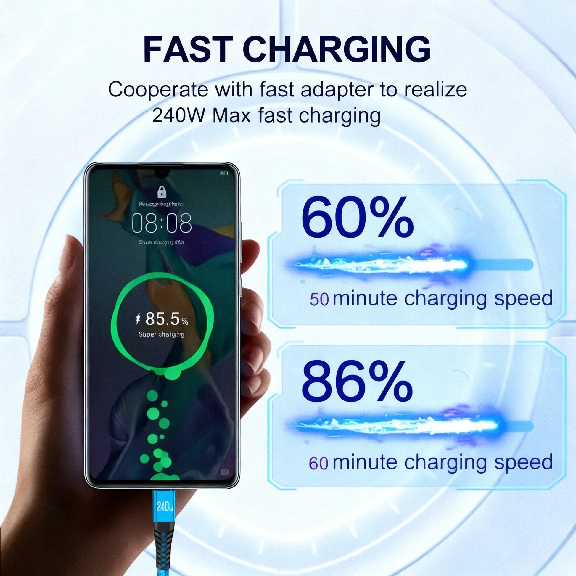 240W Braided USB-C to USB-C Cable