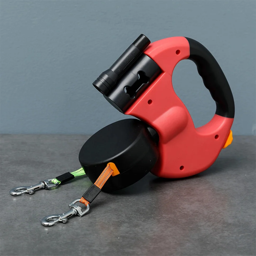 Double Dog Leash with LED Light