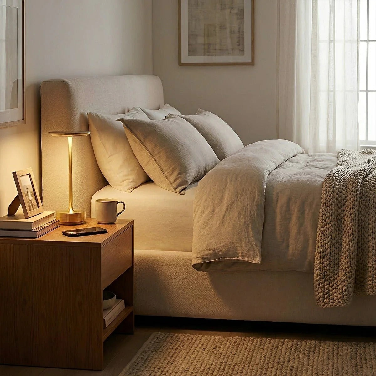 LED Table Lamp Aluminum & Acrylic Dimmable · USB-C Rechargeable