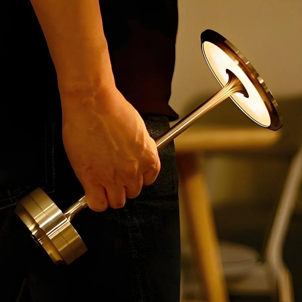 LED Table Lamp Aluminum & Acrylic Dimmable · USB-C Rechargeable