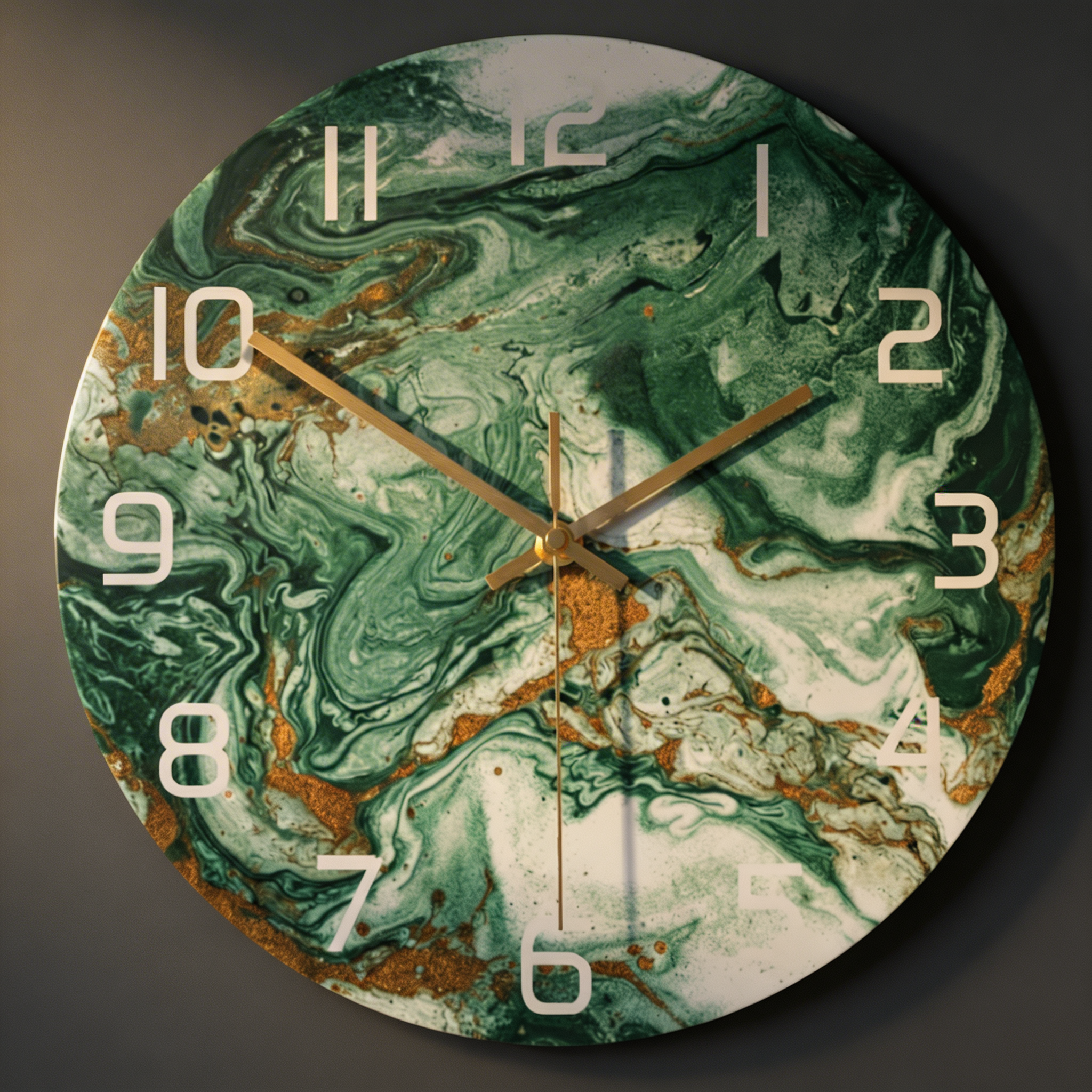 Marble-Effect Silent Wall Clock – Modern Design