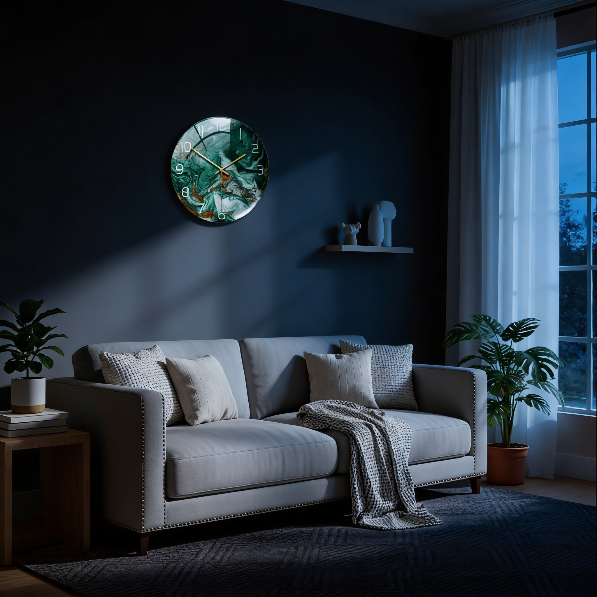 Marble-Effect Silent Wall Clock – Modern Design