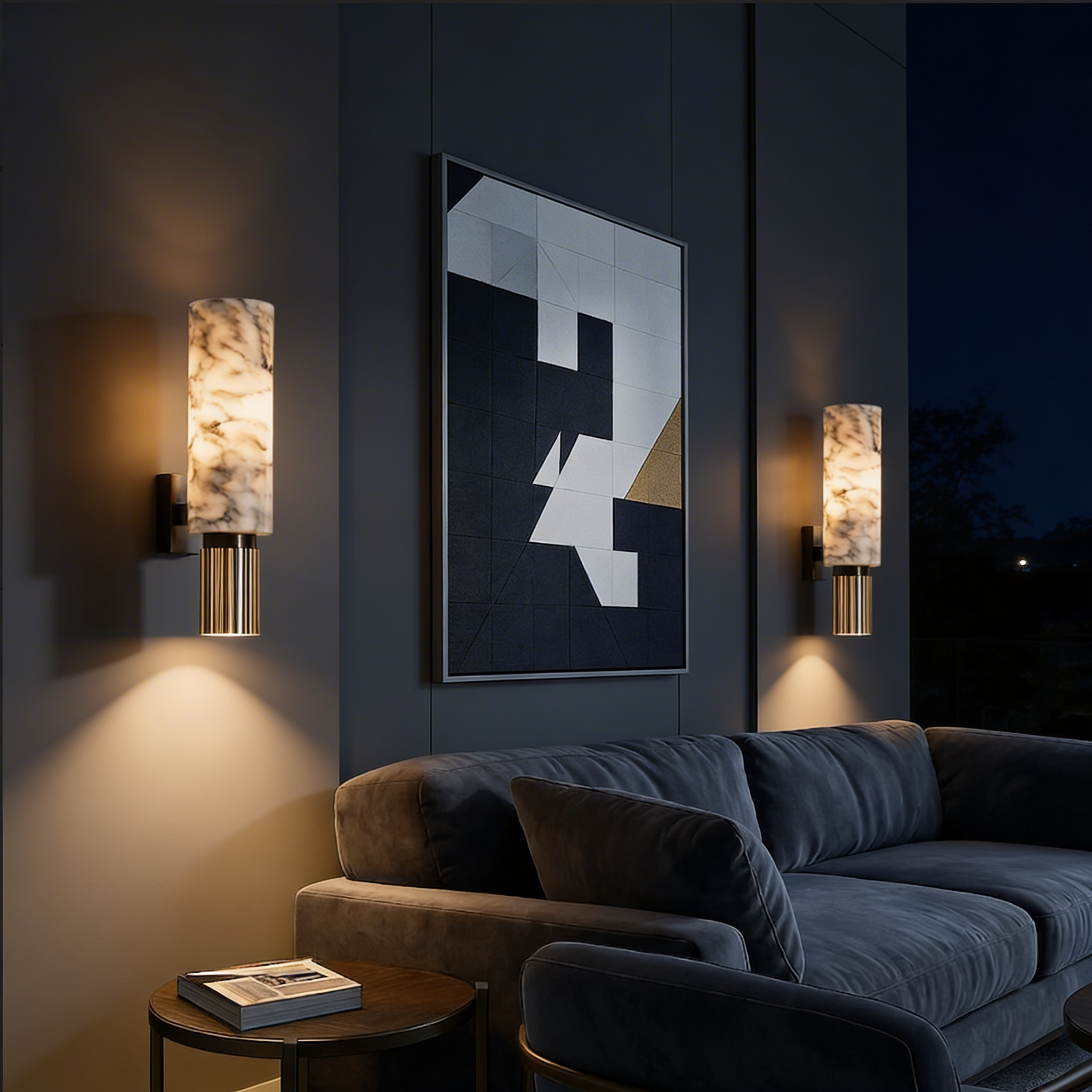 Stone & Copper Wall Light – Industrial Natural Design